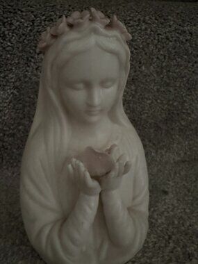 Vintage Porcelain Mary with Pink Roses from Lenwile Ardalt Verithin Japan